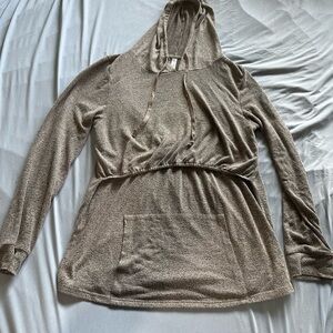 Latched Mama Cloud Nursing Taupe Marled Hooded Pullover
